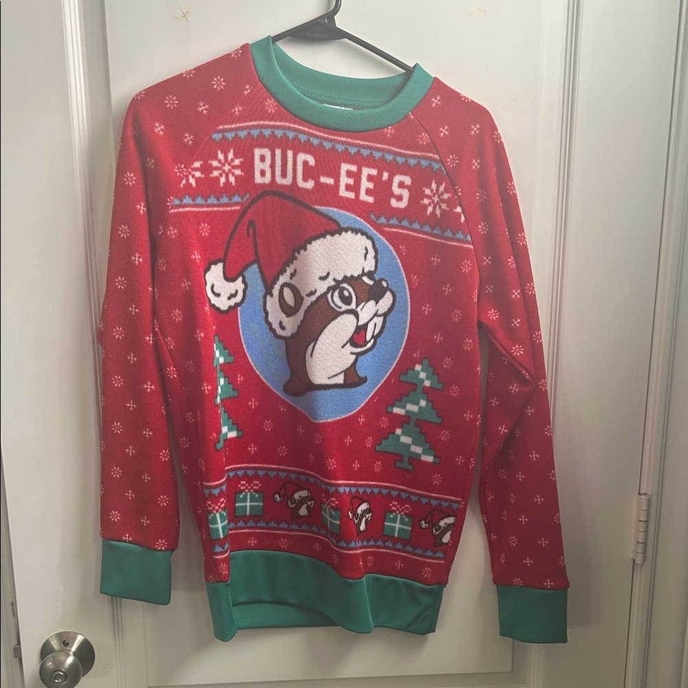 Buc-ee's Festive Red Crewneck Sweater